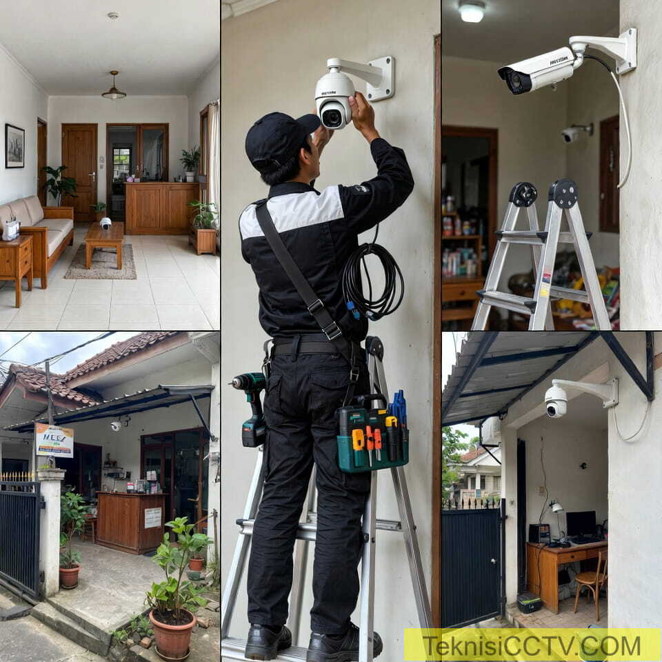 Proses Pemasangan CCTV di Pebayuran