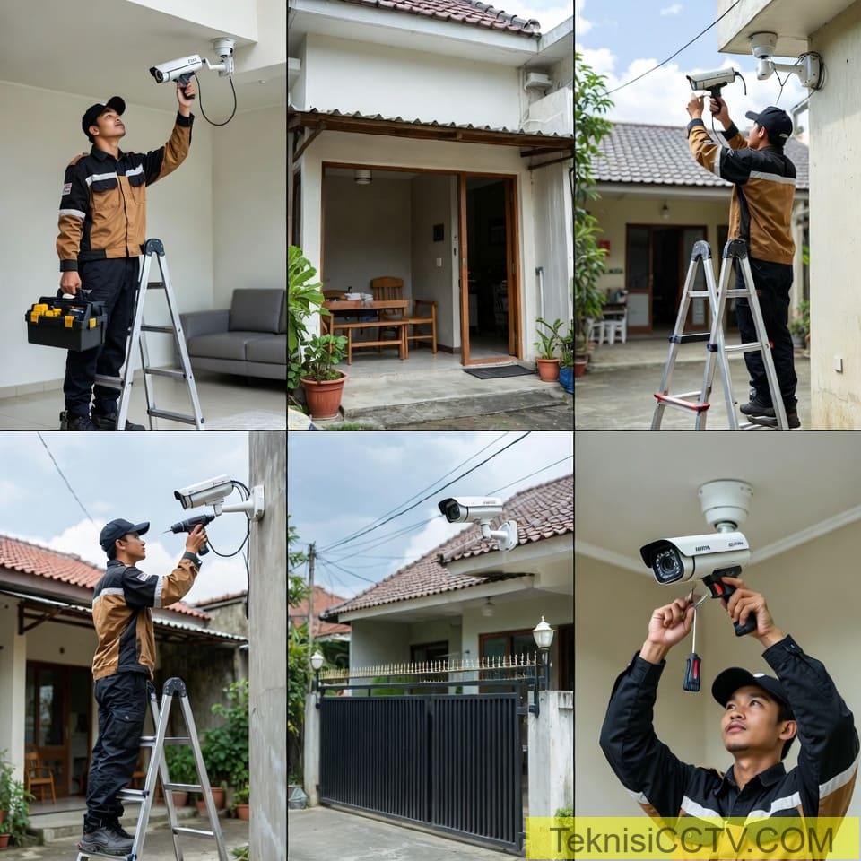 Proses Pemasangan CCTV di Depok