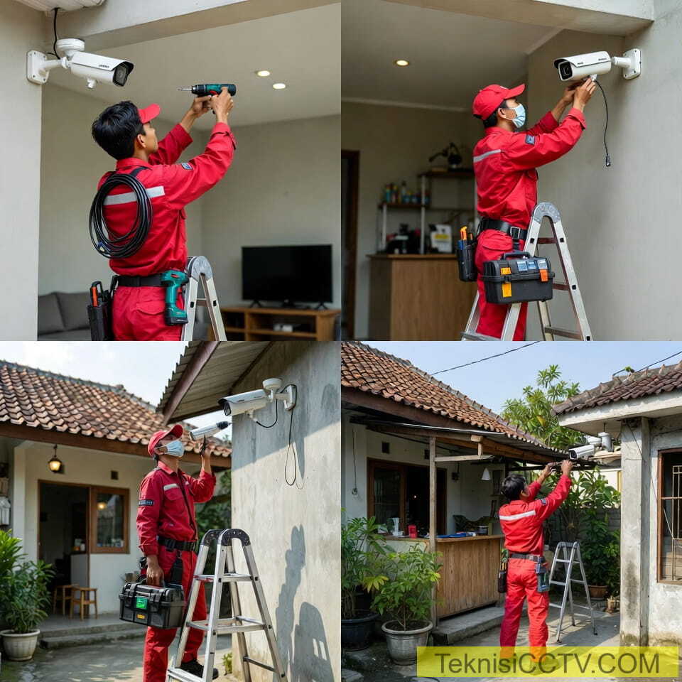 Proses Pemasangan CCTV di Sawangan