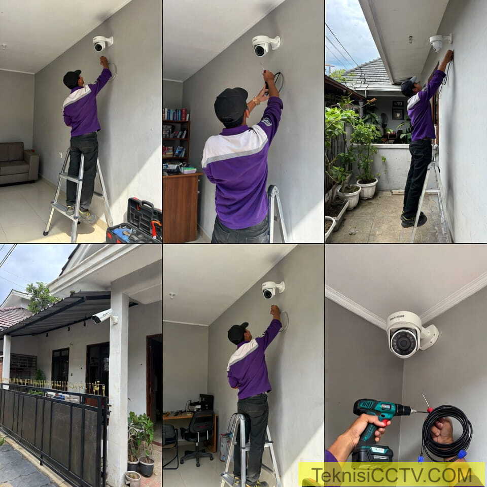 Foto Teknisi Sawangan Pemasangan CCTV